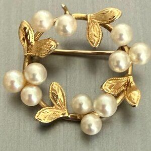 14k Gold & Pearl Pin